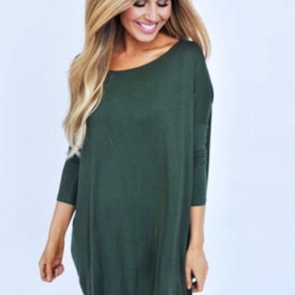 Piko Peach 3/4 Sleeve Dress Tunic L - Picture 2 of 5